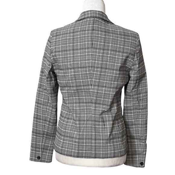 NWT Jujes & Leopold Women's Blazer Button Gray Plaid Size Small Jacket Collared - Picture 2 of 10